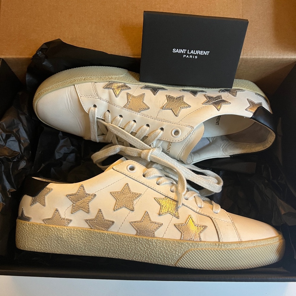 SAINT LAURENT Court Classic California Low Top Star Sneakers